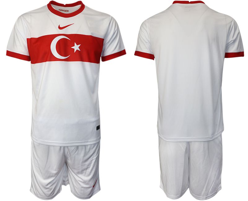 Men 2020-2021 European Cup Turkey Blank away white Soccer Jersey